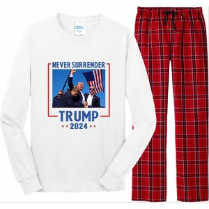 Trump Speech Fist In The Air Pennsylvania Trump 2024 Gift Long Sleeve Pajama Set