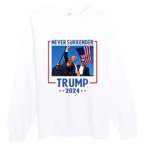 Trump Speech Fist In The Air Pennsylvania Trump 2024 Gift Premium Crewneck Sweatshirt