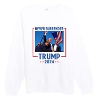 Trump Speech Fist In The Air Pennsylvania Trump 2024 Gift Premium Crewneck Sweatshirt