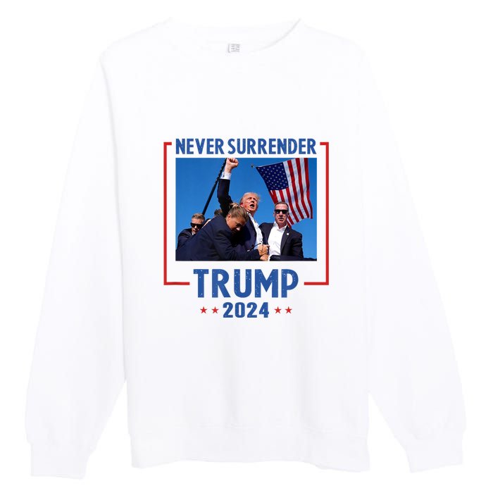 Trump Speech Fist In The Air Pennsylvania Trump 2024 Gift Premium Crewneck Sweatshirt