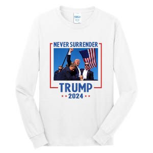 Trump Speech Fist In The Air Pennsylvania Trump 2024 Gift Tall Long Sleeve T-Shirt