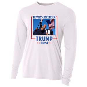 Trump Speech Fist In The Air Pennsylvania Trump 2024 Gift Cooling Performance Long Sleeve Crew