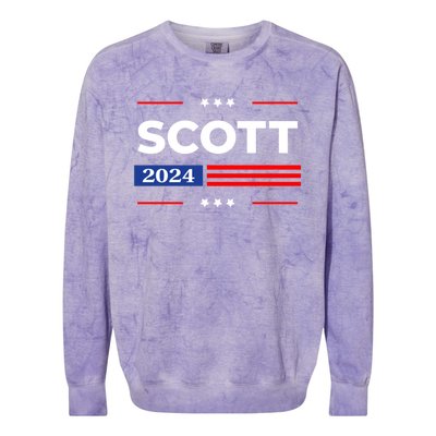 Tim Scott 2024 For President Colorblast Crewneck Sweatshirt