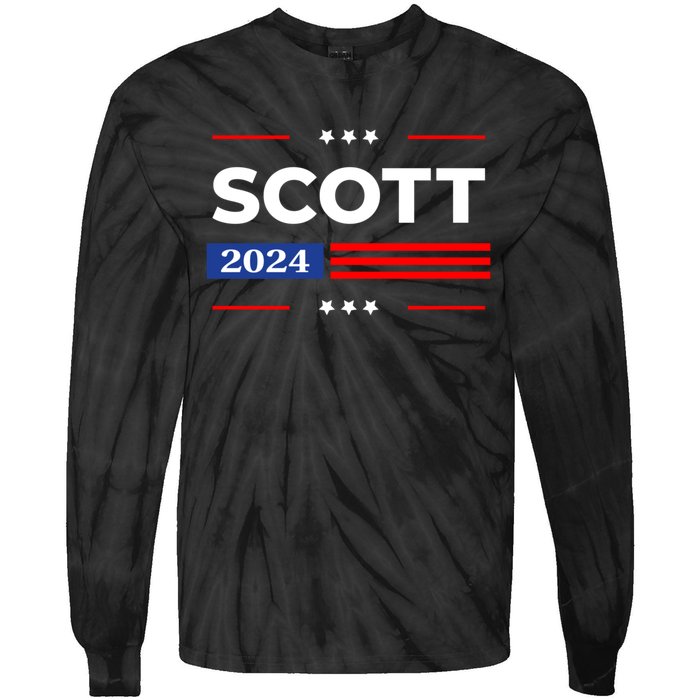 Tim Scott 2024 For President Tie-Dye Long Sleeve Shirt