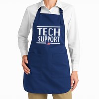 Tech Support For Women American Flag Full-Length Apron With Pockets