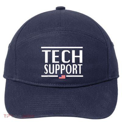 Tech Support For Women American Flag 7-Panel Snapback Hat