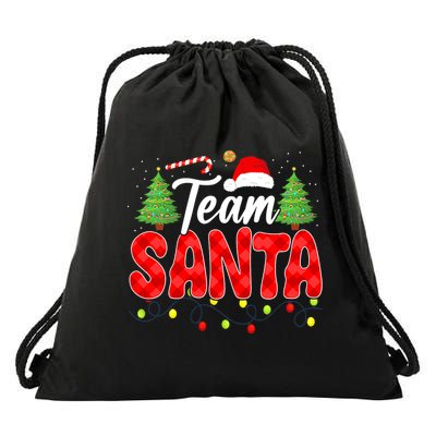 Team Santa Family Group Matching Christmas Pajama Party Drawstring Bag