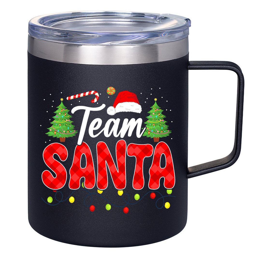 Team Santa Family Group Matching Christmas Pajama Party 12oz Stainless Steel Coffee Mug