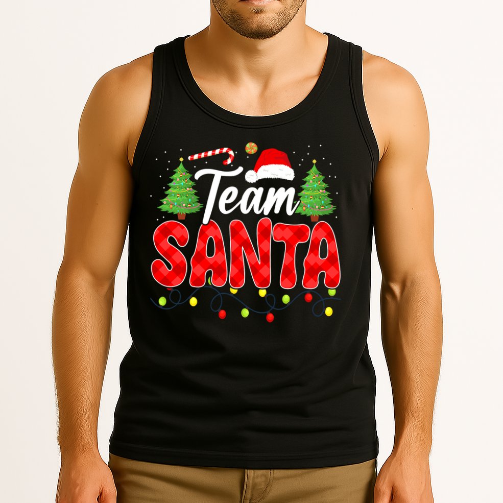 Team Santa Family Group Matching Christmas Pajama Party Tank Top
