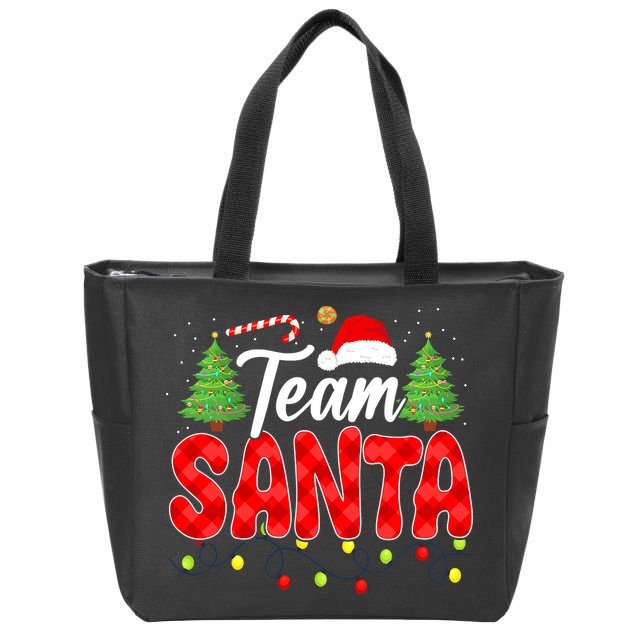 Team Santa Family Group Matching Christmas Pajama Party Zip Tote Bag