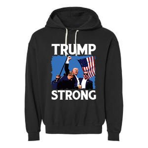 Trump Strong Fist Hand Us Vote Trump 2024 Survives Rally Garment-Dyed Fleece Hoodie