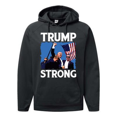 Trump Strong Fist Hand Us Vote Trump 2024 Survives Rally Performance Fleece Hoodie