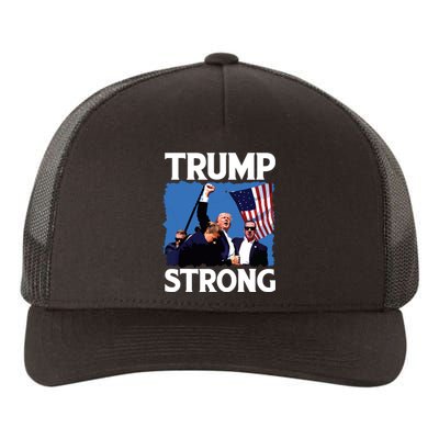 Trump Strong Fist Hand Us Vote Trump 2024 Survives Rally Yupoong Adult 5-Panel Trucker Hat