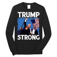 Trump Strong Fist Hand Us Vote Trump 2024 Survives Rally Long Sleeve Shirt