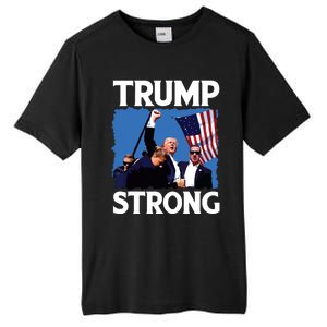 Trump Strong Fist Hand Us Vote Trump 2024 Survives Rally Tall Fusion ChromaSoft Performance T-Shirt