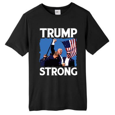 Trump Strong Fist Hand Us Vote Trump 2024 Survives Rally Tall Fusion ChromaSoft Performance T-Shirt