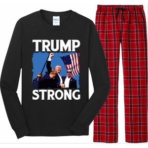 Trump Strong Fist Hand Us Vote Trump 2024 Survives Rally Long Sleeve Pajama Set