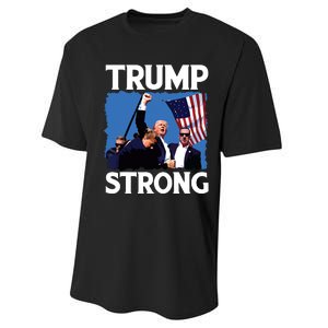 Trump Strong Fist Hand Us Vote Trump 2024 Survives Rally Performance Sprint T-Shirt