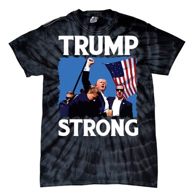 Trump Strong Fist Hand Us Vote Trump 2024 Survives Rally Tie-Dye T-Shirt