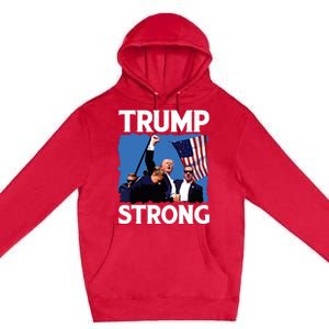 Trump Strong Fist Hand Us Vote Trump 2024 Survives Rally Premium Pullover Hoodie