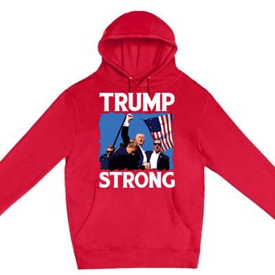 Trump Strong Fist Hand Us Vote Trump 2024 Survives Rally Premium Pullover Hoodie