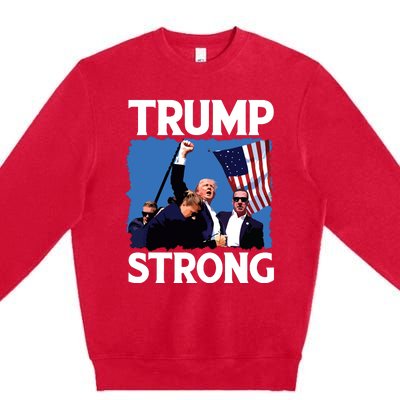 Trump Strong Fist Hand Us Vote Trump 2024 Survives Rally Premium Crewneck Sweatshirt