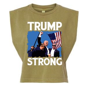 Trump Strong Fist Hand Us Vote Trump 2024 Survives Rally Garment-Dyed Women's Muscle Tee