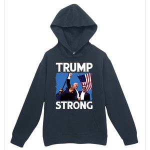 Trump Strong Fist Hand Us Vote Trump 2024 Survives Rally Urban Pullover Hoodie