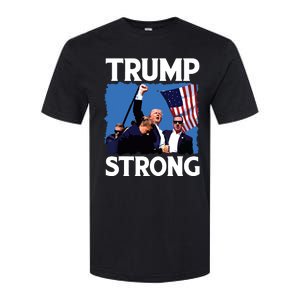 Trump Strong Fist Hand Us Vote Trump 2024 Survives Rally Softstyle CVC T-Shirt