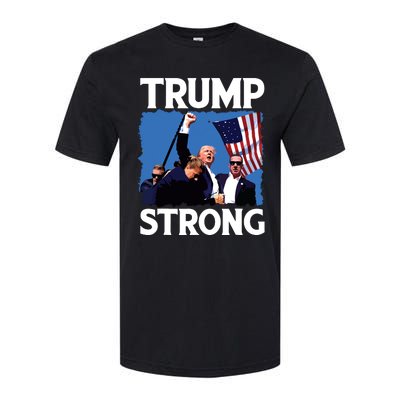 Trump Strong Fist Hand Us Vote Trump 2024 Survives Rally Softstyle CVC T-Shirt