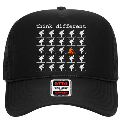 Telemark Skiing Free your Heel Think Different Ski Trucker Hat