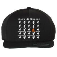 Telemark Skiing Free your Heel Think Different Ski Wool Snapback Cap