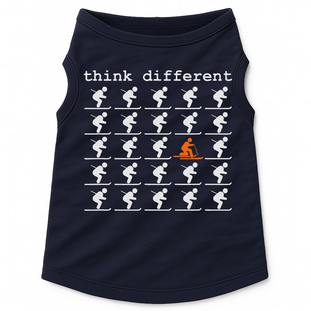 Telemark Skiing Free your Heel Think Different Ski Doggie Tank