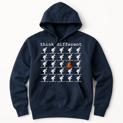 Telemark Skiing Free your Heel Think Different Ski Hoodie