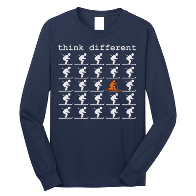 Telemark Skiing Free your Heel Think Different Ski Long Sleeve Shirt