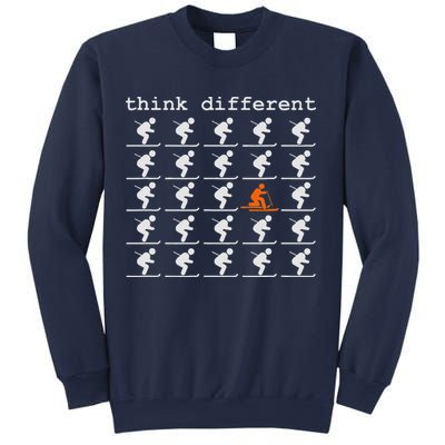 Telemark Skiing Free your Heel Think Different Ski Sweatshirt