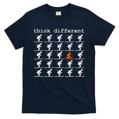 Telemark Skiing Free your Heel Think Different Ski T-Shirt