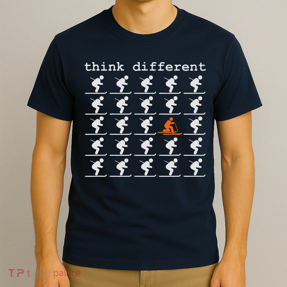 Telemark Skiing Free your Heel Think Different Ski T-Shirt