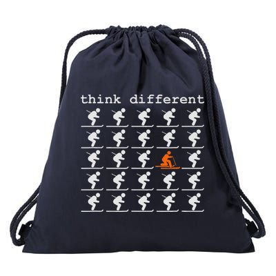 Telemark Skiing Free your Heel Think Different Ski Drawstring Bag