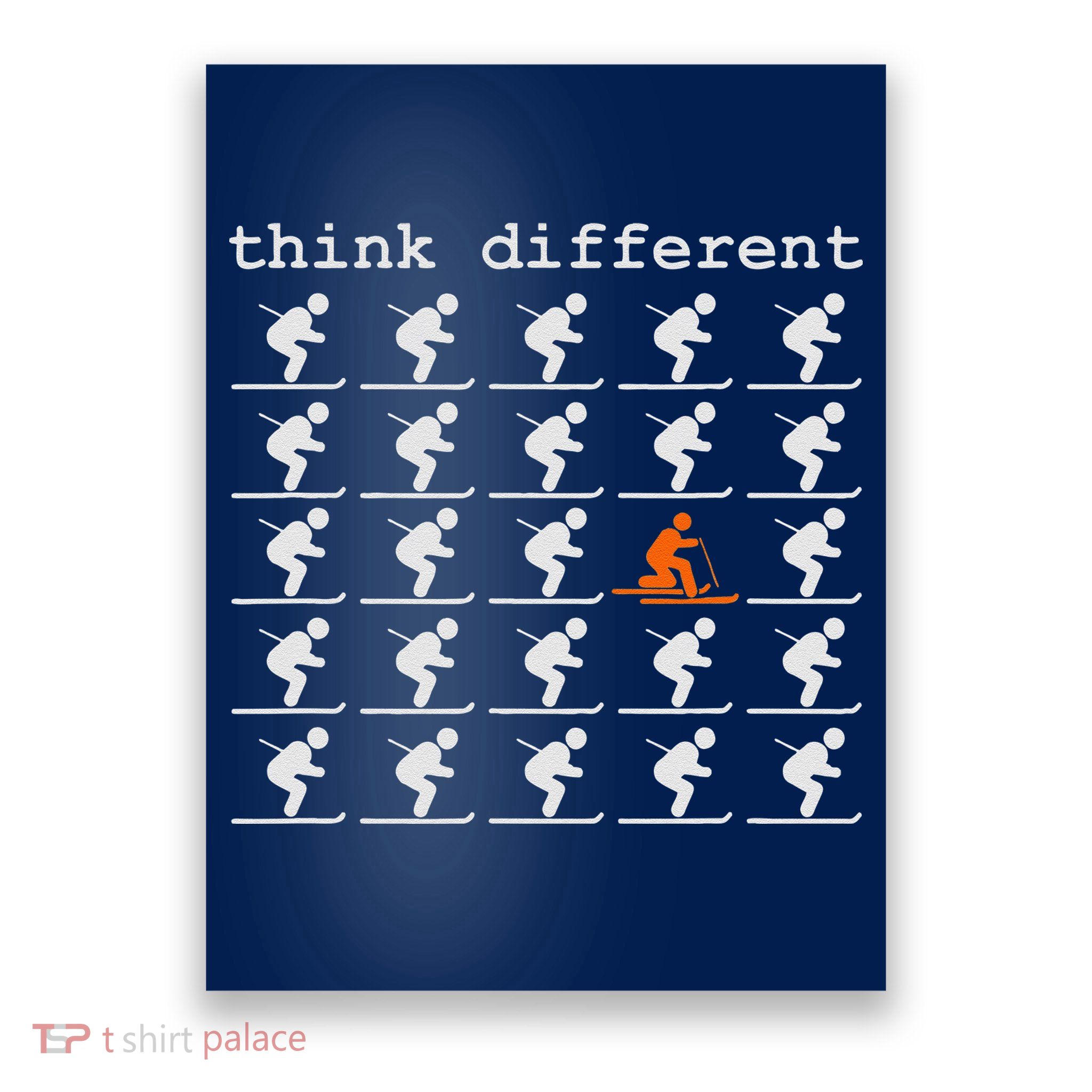 Telemark Skiing Free your Heel Think Different Ski Poster