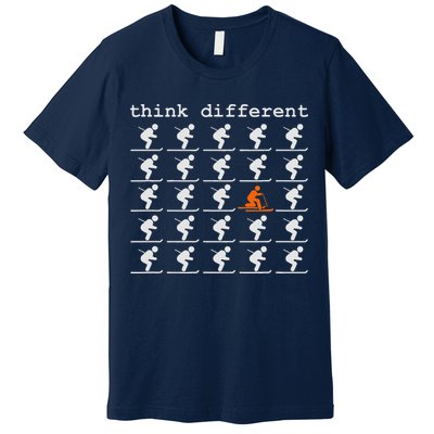 Telemark Skiing Free your Heel Think Different Ski Premium T-Shirt