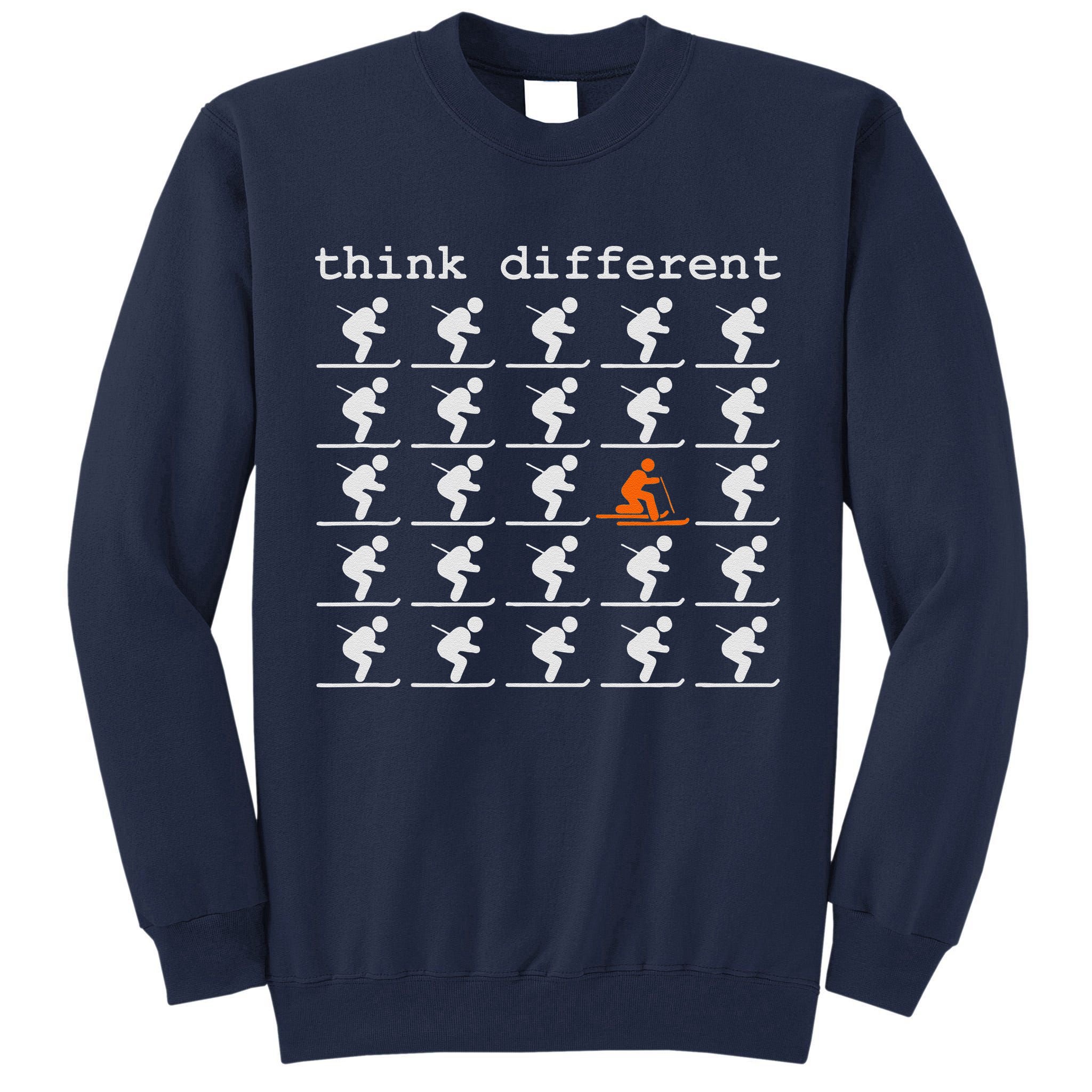 Telemark Skiing Free your Heel Think Different Ski Tall Sweatshirt