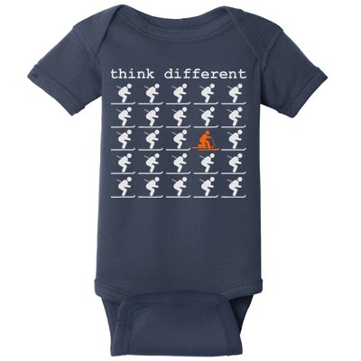 Telemark Skiing Free your Heel Think Different Ski Baby Bodysuit