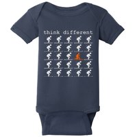 Telemark Skiing Free your Heel Think Different Ski Baby Bodysuit