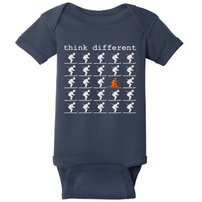 Telemark Skiing Free your Heel Think Different Ski Baby Bodysuit