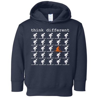 Telemark Skiing Free your Heel Think Different Ski Toddler Hoodie