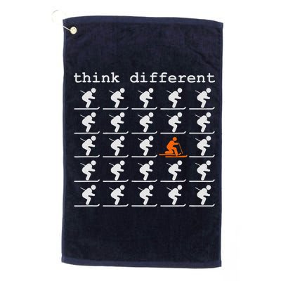 Telemark Skiing Free your Heel Think Different Ski Golf Towel