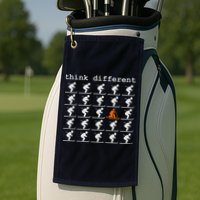 Telemark Skiing Free your Heel Think Different Ski Golf Towel