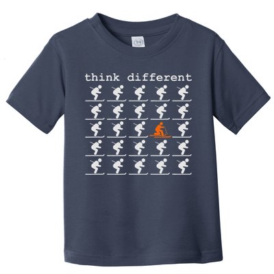 Telemark Skiing Free your Heel Think Different Ski Toddler T-Shirt
