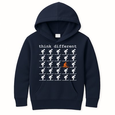 Telemark Skiing Free your Heel Think Different Ski Kids Hoodie